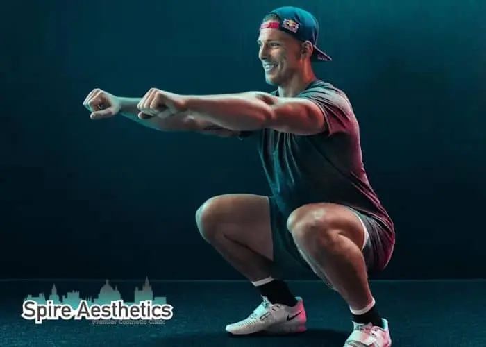 Image of man build leg muscle Nottingham through exercise